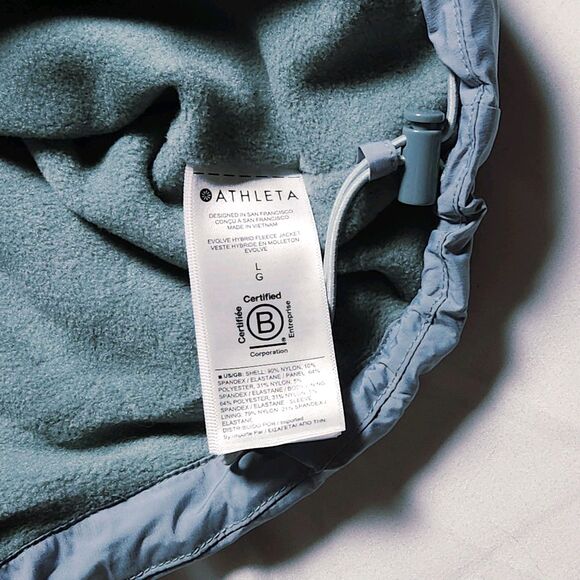 Athleta Womens Large Evolve Hybrid Fleece Jacket Green - Picture 5 of 14